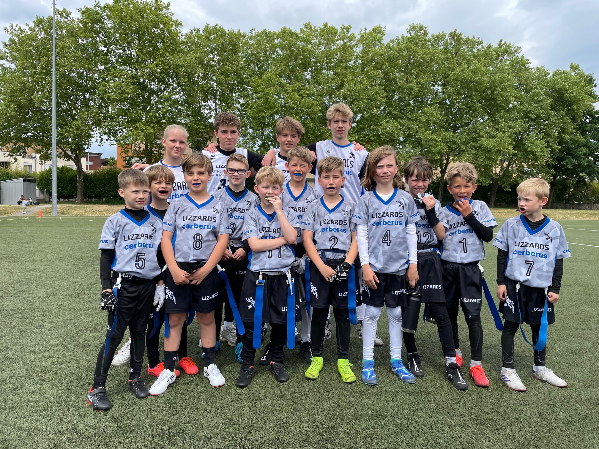 Gruppenfoto der Spieler der Lizzards U10-Mannschaft.